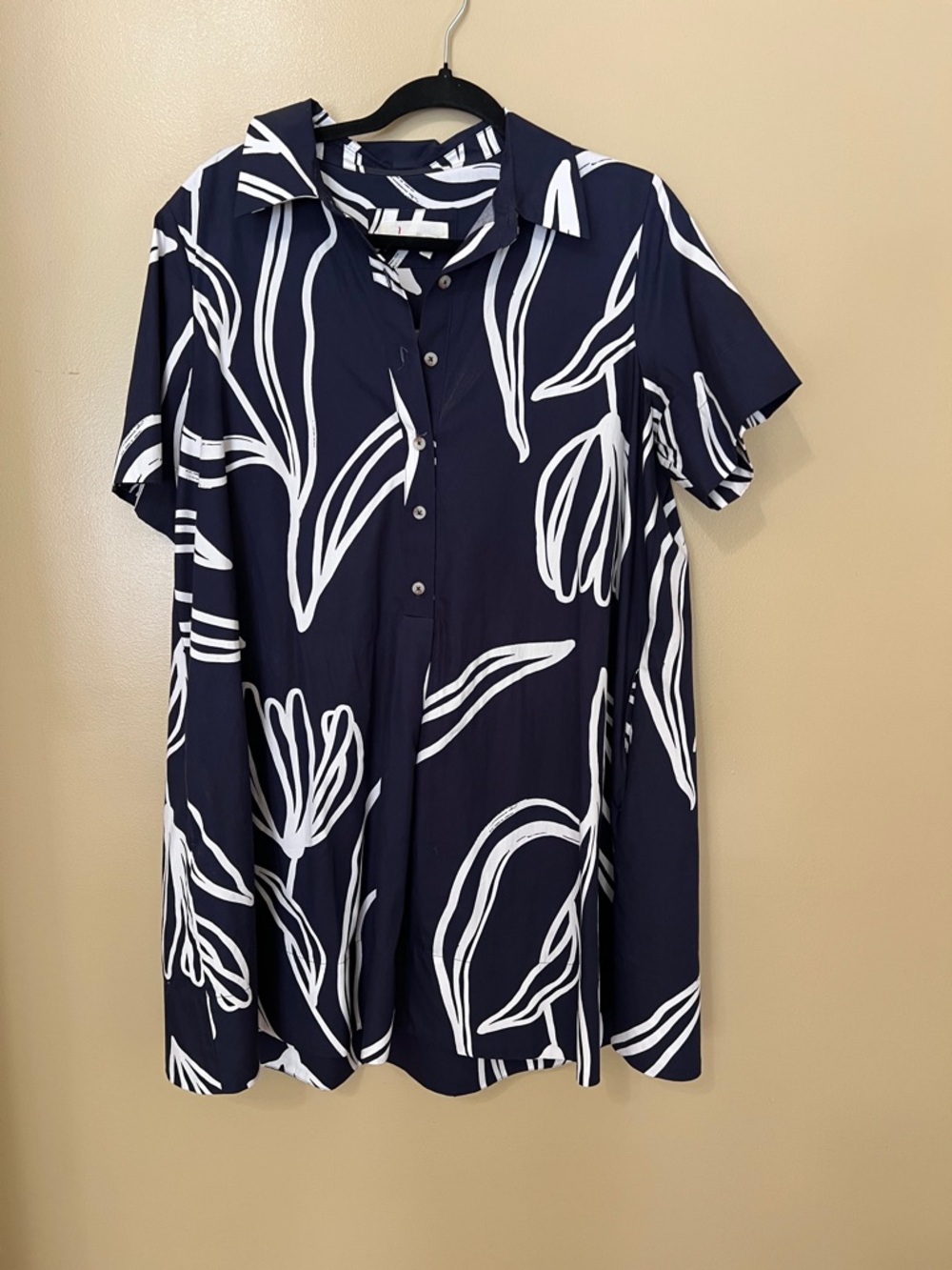 Anthropologie Navy Floral Dress with Pockets